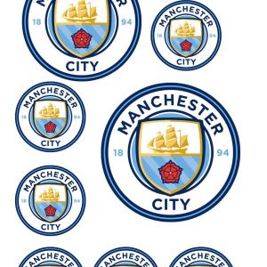 Glossy Paper Cake Topper Manchester city