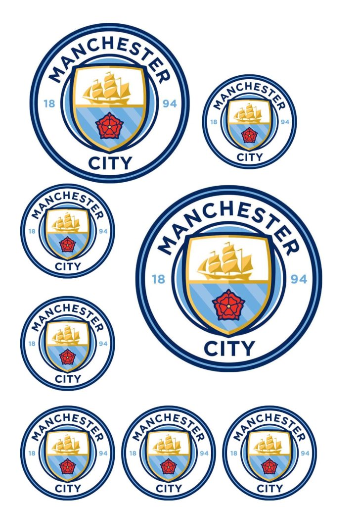 Glossy Paper Cake Topper Manchester city